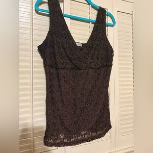 Super cute brown lace Y2K top! Brand CDW
